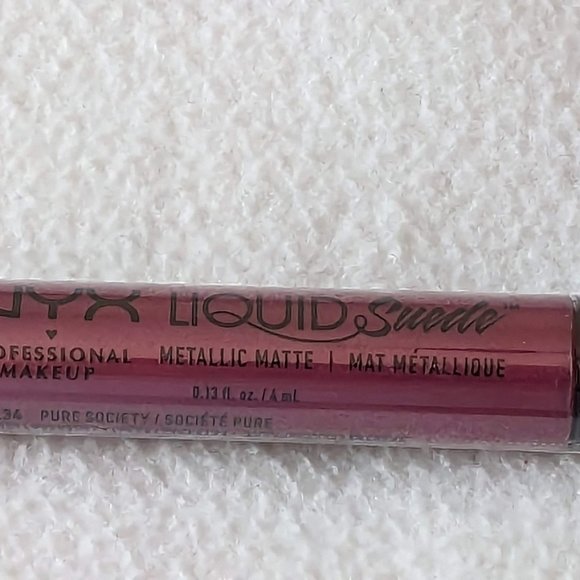 Pure Society (Deep Violet With Blue Pearl) Liquid Suede Metallic Matte Lipstick - Picture 9 of 14